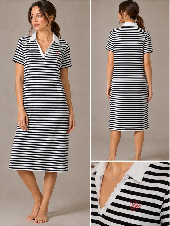 Tommy Hilfiger Dresses & Skirts - 🌟 Tommy Hilfiger Striped Polo Dress – Preppy Heart Charm Vibes! 🌟